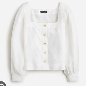J crew Squareneck button-up top in linen